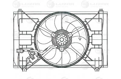 Э/вентилятор охл. с кожухом для а/м KIA Rio II (05-) (LFK 0810) производства «Luzar»