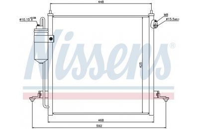Радиатор кондиционера (конденсер) MITSUBISHI L200 2.5 DI-D 06- производства «Nissens»