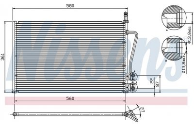 Радиатор кондиционера (конденсер) FORD FIESTA / FUSION 1.25-1.6 01- производства «Nissens»