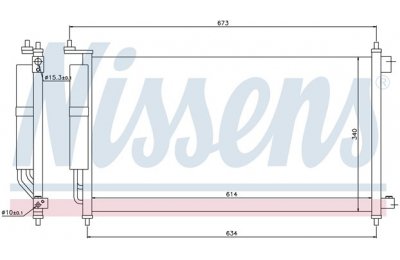 Радиатор кондиционера NISSAN NOTE 1.0-1.6 02- / TIIDA 1.6-1.8 07- производства «Nissens»
