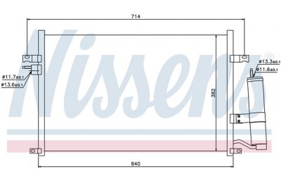 Радиатор кондиционера (конденсер) CHEVROLET LACETTI 1.4-1.8 05- производства «Nissens»