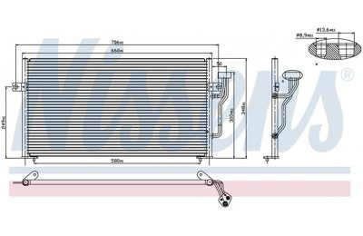 Радиатор кондиционера (конденсер) MITSUBISHI CARISMA 1.6/1.8/1.8 GDI 95-07 производства «Nissens»