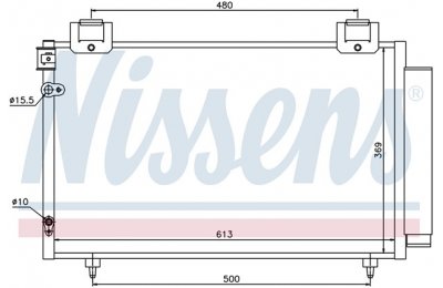 Радиатор кондиционера (конденсер) TOYOTA AVENSIS 1.6-2.4/2.0D 03- производства «Nissens»