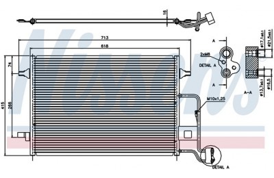 Радиатор кондиционера (конденсер) VAG PASSAT / SUPERB 1.6-2.8/1.9-2.5 TDi 00- производства «Nissens»
