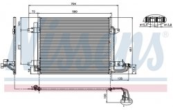 Радиатор кондиционера (конденсер) VOLKSWAGEN CADDY / TOURAN 1.4-2.0/1.9-2.0 TDi 03-