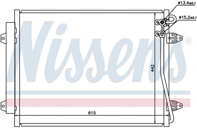 Радиатор кондиционера (конденсер) VW PASSAT 2.0-3.6 FSI 05- производства «Nissens»