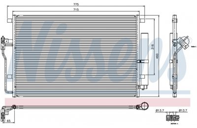 Радиатор кондиционера (конденсер) MB SPRINTER 06-/VW CRAFTER M/T 06- производства «Nissens»