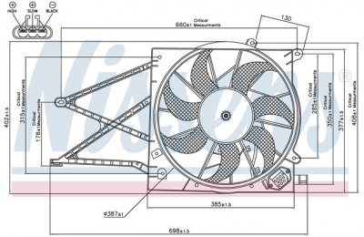 Вентилятор радиатора OPEL ASTRAG/ZAFIRA DTI -05 производства «Nissens»