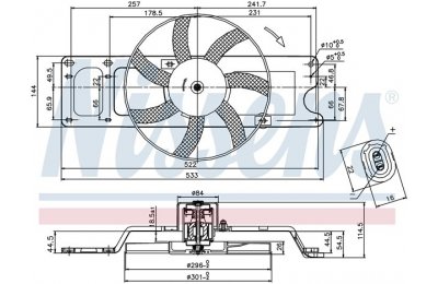 Вентилятор радиатора RENAULT LOGAN 08- без кондиционера производства «Nissens»