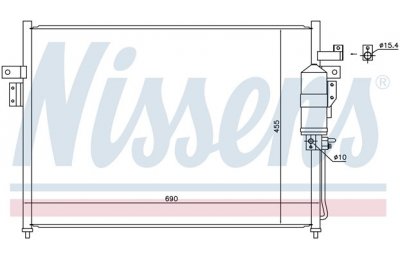 Радиатор кондиционера (конденсер) NISSAN NAVARA/PATHFINDER 3.0D 05- производства «Nissens»