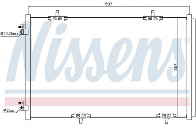Радиатор кондиционера (конденсер) CITROEN C-ELYSEE / PEUGEOT 301 1.6/1.6D 12- производства «Nissens»