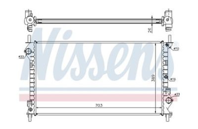 Радиатор охлаждения FORD TRANSIT/TOURNEO CONNECT (2002-2013) «Nissens»