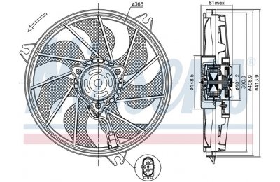 Вентилятор радиатора PEUGEOT 206 производства «Nissens»