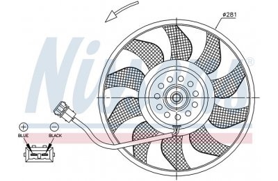 Вентилятор радиатора VW T4 -03 производства «Nissens»