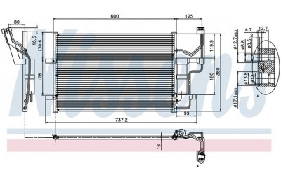 Радиатор кондиционера (конденсер) MAZDA 3 1.6/2.0 03- производства «Nissens»