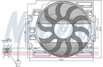 Вентилятор кондиционера BMW E39 2.0-2.8 95-04 производства «Nissens»