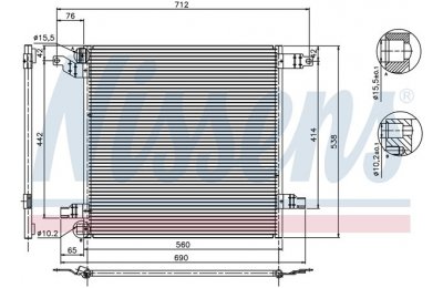 Радиатор кондиционера (конденсер) MB W163 2.3-5.0/2.7 CDI 98-06 производства «Nissens»