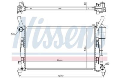 Радиатор охлаждения MERCEDES BENZ A140/160 W169 (2004>)/W245 B-KLASSE «Nissens»