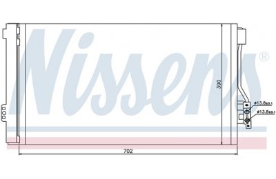 Радиатор кондиционера (конденсер) MB VIANO W639 3.2/2.0-2.2 CDI 03- производства «Nissens»