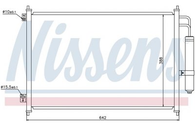 Радиатор кондиционера (конденсер) NISSAN X-TRAIL 2.0-2.5/2.0D 07- производства «Nissens»