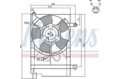 Вентилятор радиатора DAEWOO KALOS 1.4 03- производства «Nissens»