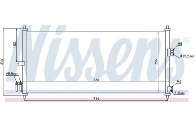 Радиатор кондиционера (конденсер) NISSAN ALMERA N16/PRIMERA P12 1.5/1.8/2.0 00- производства «Nissens»