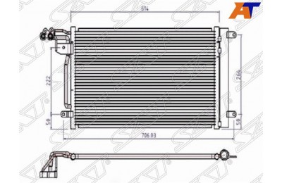 Радиатор кондиционера AUDI A1 10- / SEAT IBIZA 08- / SKODA FABIA 1.2T / 1.6TD 07- / VW POLO SEDAN / HBK производство «Sat»